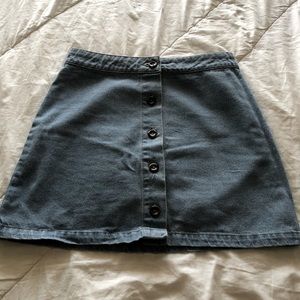 Button Denim Skirt